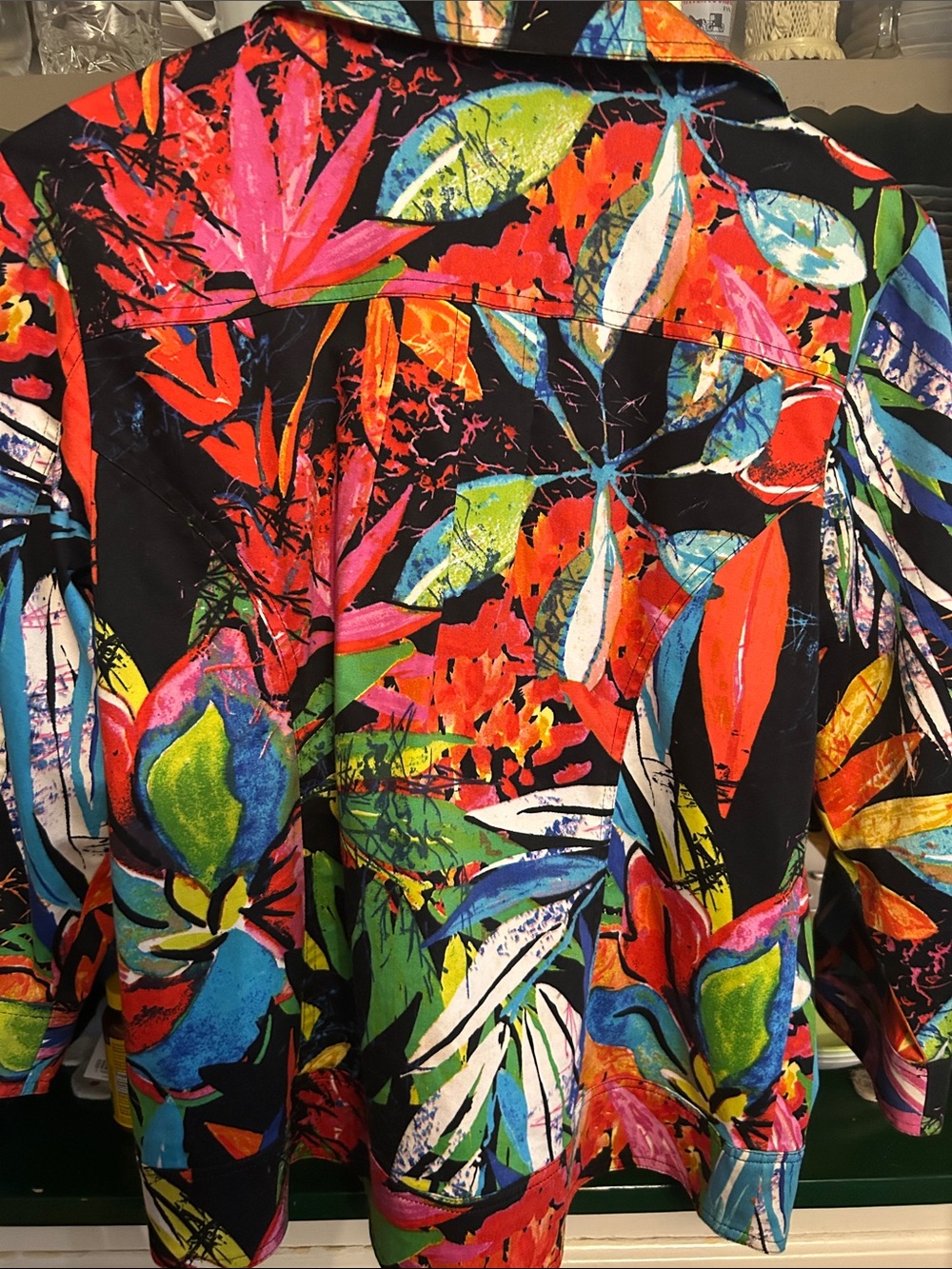 Chico's Multi-Color Tropical Print Jacket size 1 - Picture 4 of 4